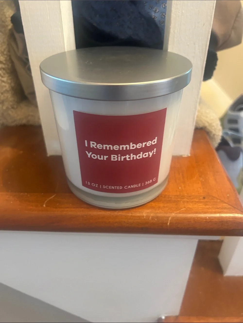 I Remembered Your Birthday! Scented Candle - White